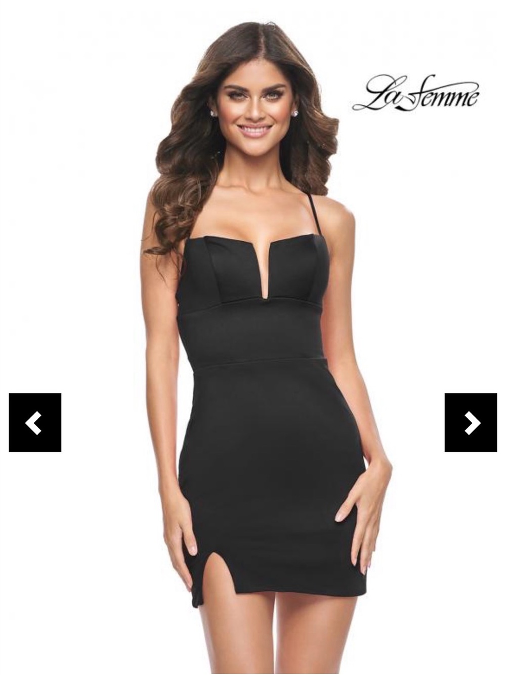 NWT La Femme 31758 Black Strappy Back Mini Dress Size 00